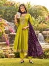 Plus Gopika By Aanchi Vichitra Silk Anarkali Kurtis Set
